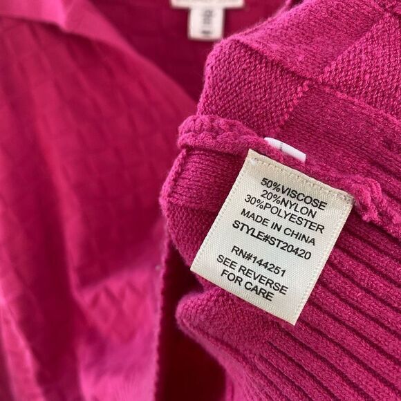 Sincerely Jules Women’s Pink Box Collared Knit Pullover Sweater Size Medium - Picture 4 of 6